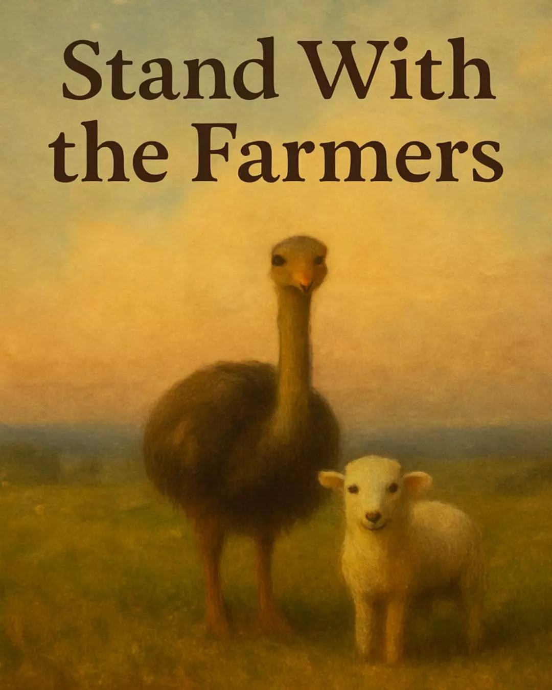 Sacred Lamb and Ostrich in kindred partnership .