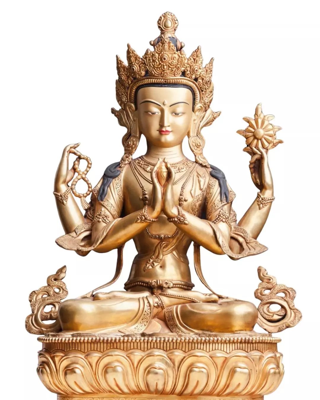 Avalokiteshvara bodhisattva compassion statue heart mudra meditation symbolism