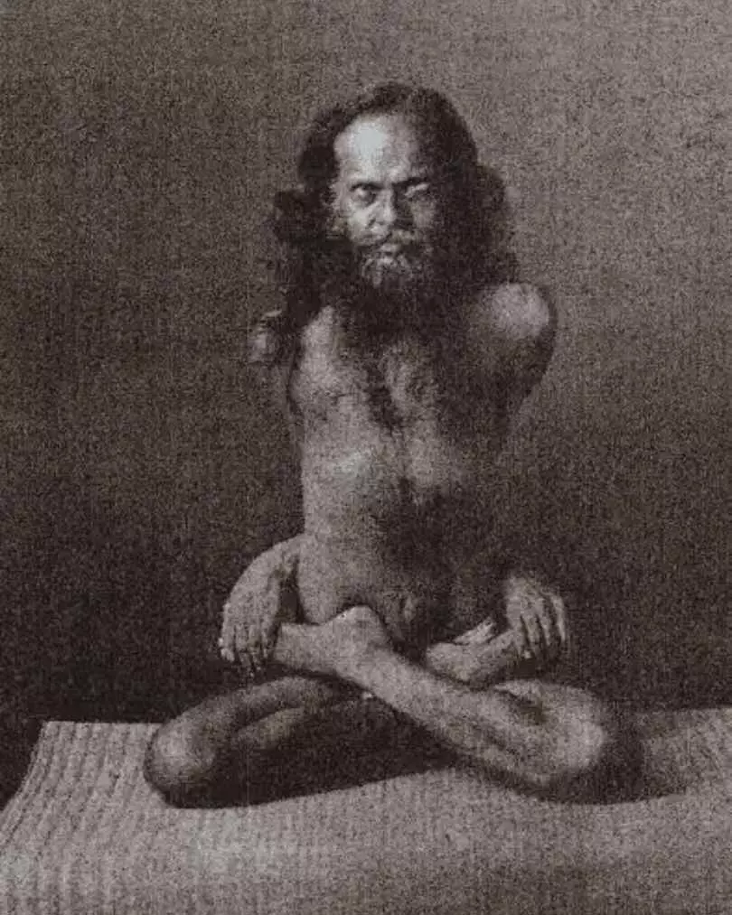 When meditation gets harder  a meditator sits in Baddha Padmasana (Bound Lotus Pose), a seated yoga asana for deep practice.